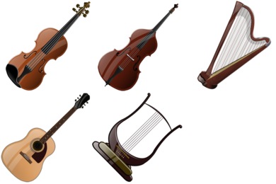Streichinstrumente Icons