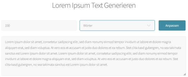 Lorem Ipsum Text Generator